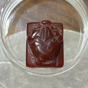 Hand carved carnelian money toad pendant